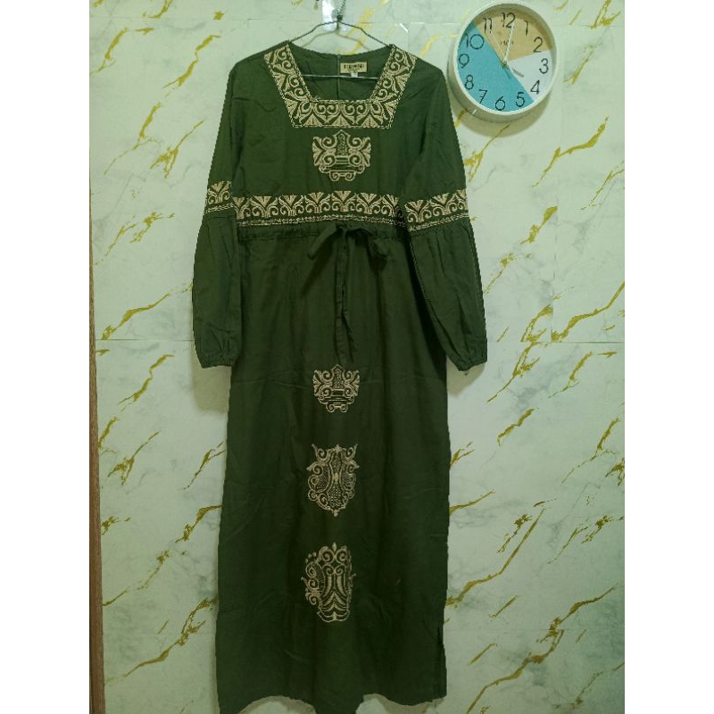 Pl Gamis wanita remaja warna hijau army prelove