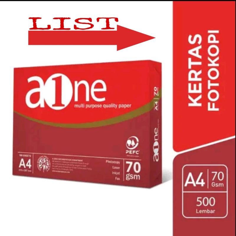 

AONE kertas HVS A4 70gsm 500 lembar 156>207