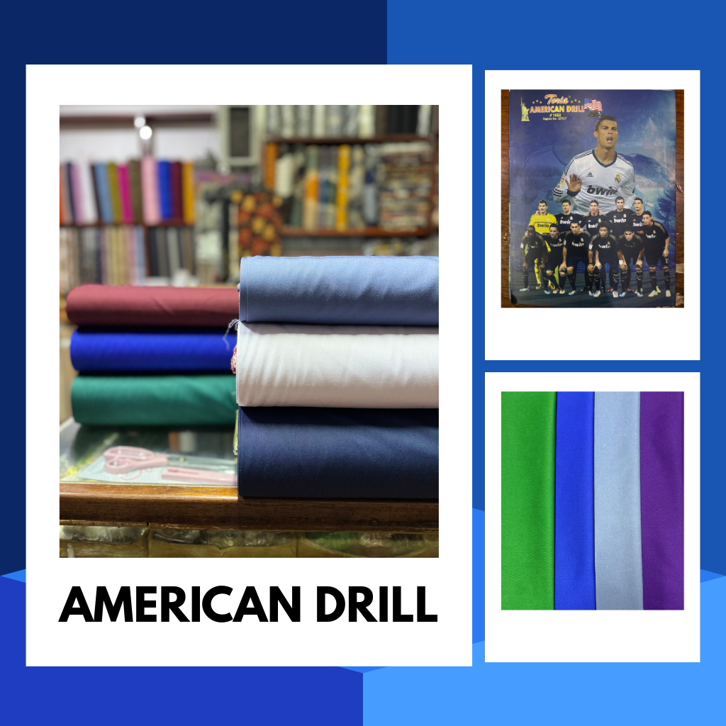 American Drill toria | bahan almamater drill | kain drill | drill american