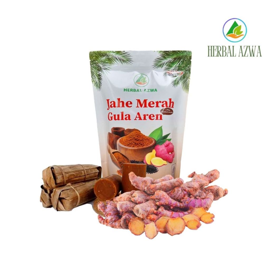 

HERBAL AZWA Jahe Merah Gula Aren Plus Habbatusauda kemasan 500gram