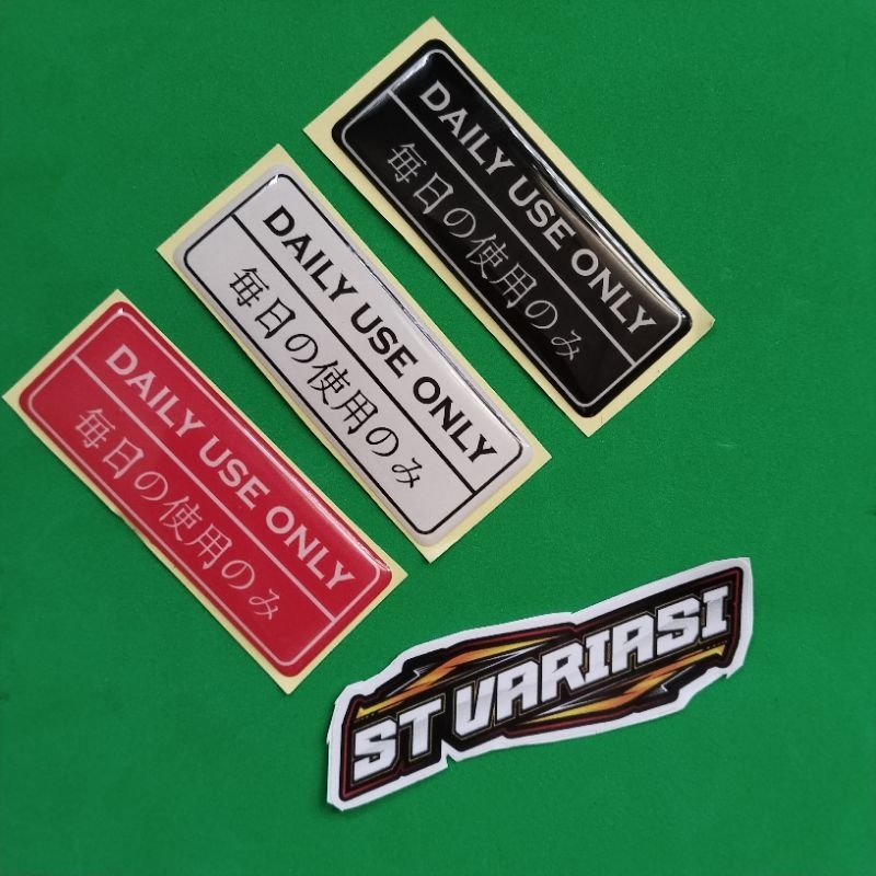 

STIKER DAILY USE ONLY TIMBUL LENTUR BERKUALITAS 3D