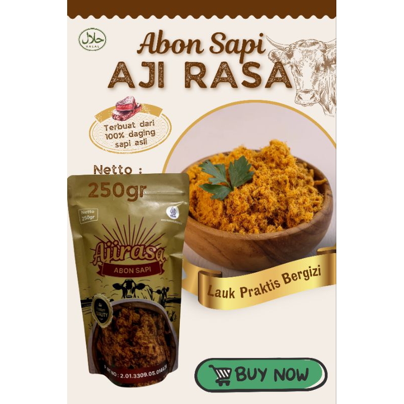 

Abon daging sapi ajirasa premium kemasan 500gram