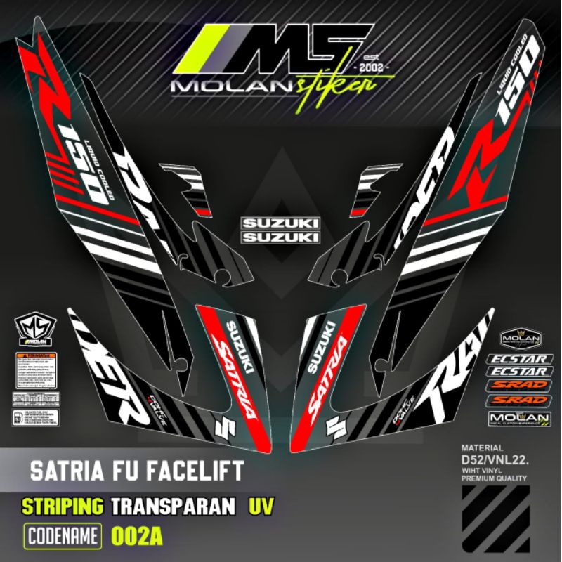 Decal Sticker Striping Variasi Transparan Uv Satria Fu Facelift Raider R 150 Suzuki Satria Fu 150 20