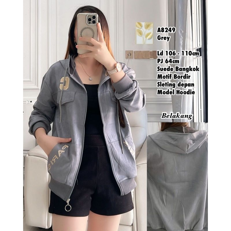 JOYSTUFF / GLO - A8249 JAKET SUEDE BKK IMPORT / JAKET BELUDRU WANITA / JAKET WANITA JUMBO / READY / 