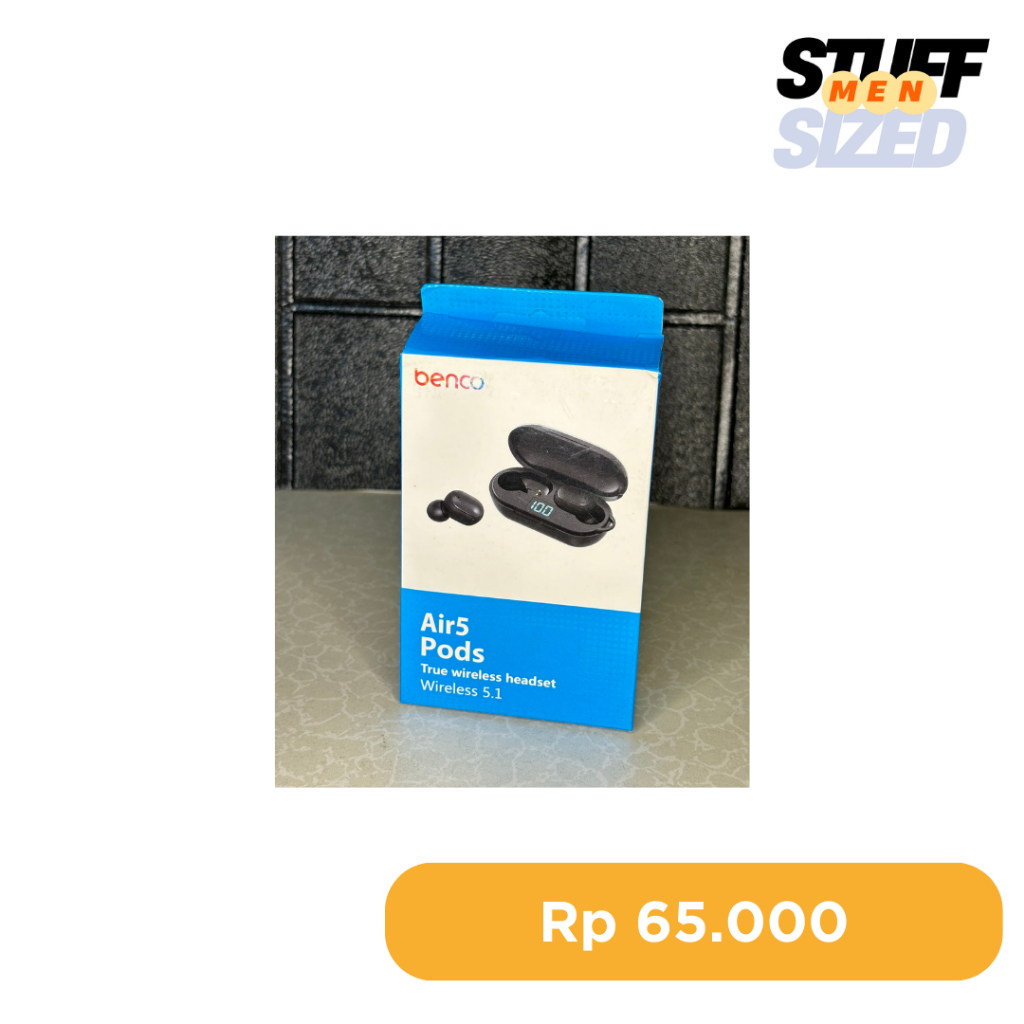 BENCO TWS Headset Bluetooth 5.0 HD Earphone Wireless Touch IPX4 Anti Air dapat Case Charging