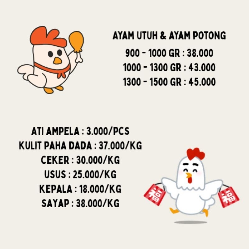 Ayam Utuh Ayam Potong Ayam 1kg