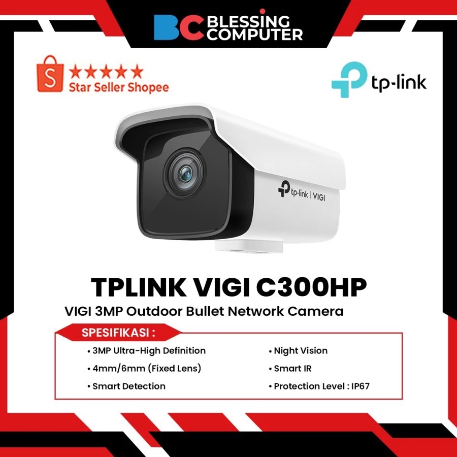 Kamera Keamanan IP TP-Link VIGI C300HP 3MP Outdoor Bullet Network Camera