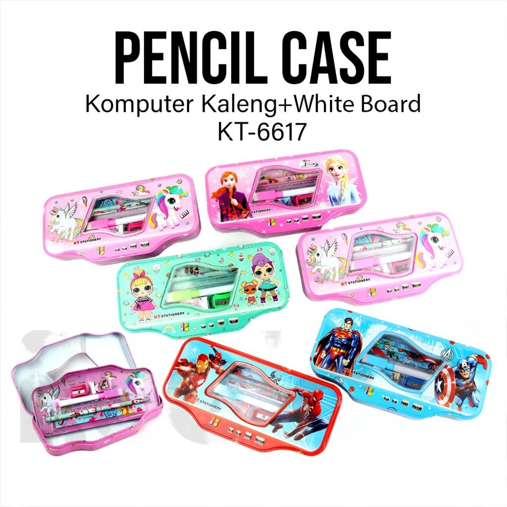 

Tembat Pensil Kaleng Susun 2 Tingkat Set Isi Alat Tulis Computer White Board KT-6921 6617 Karakter Fancy Lucu