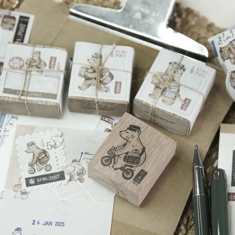 

Black Milk Project Rubber Stamp - Kuma Post Bear . Postal Stamp . Mini kuma