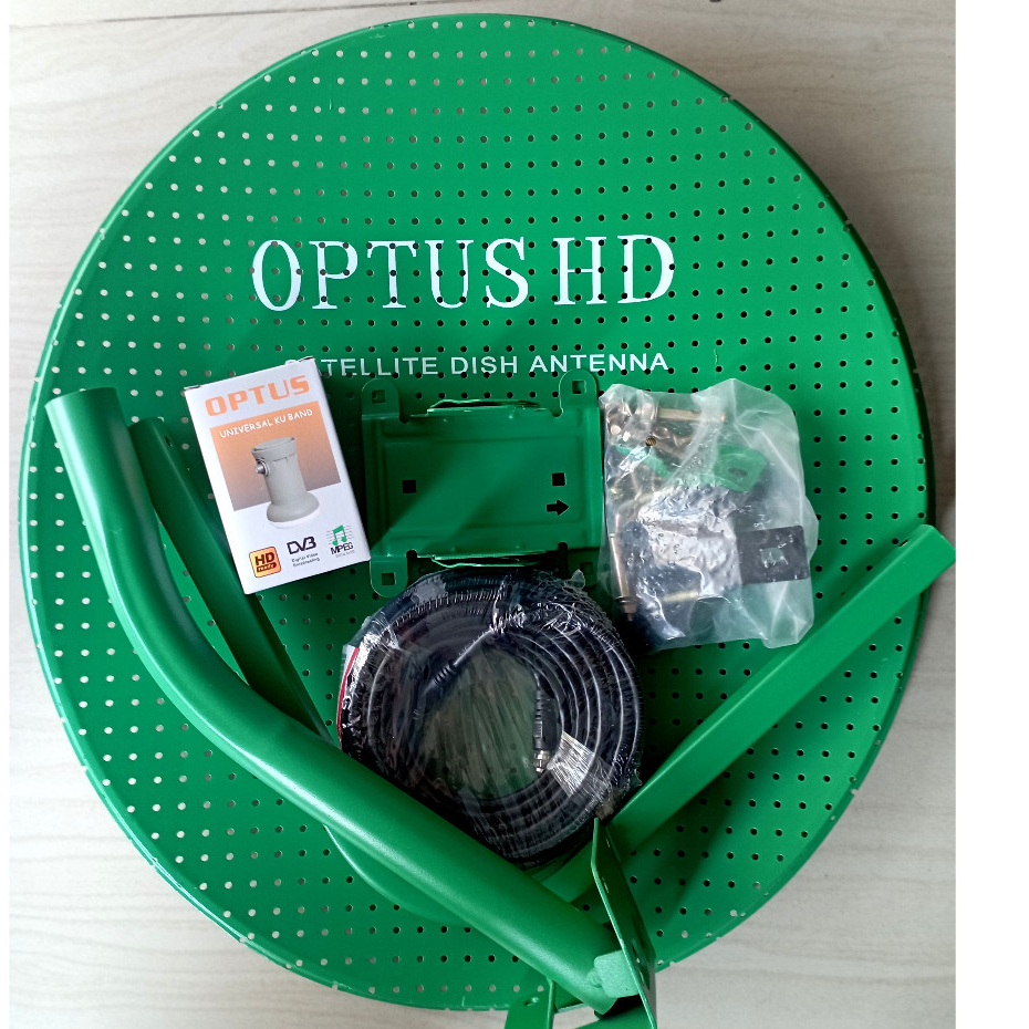Dish Parabola Offset 45cm OPTUS berikut LNB dan Kabel