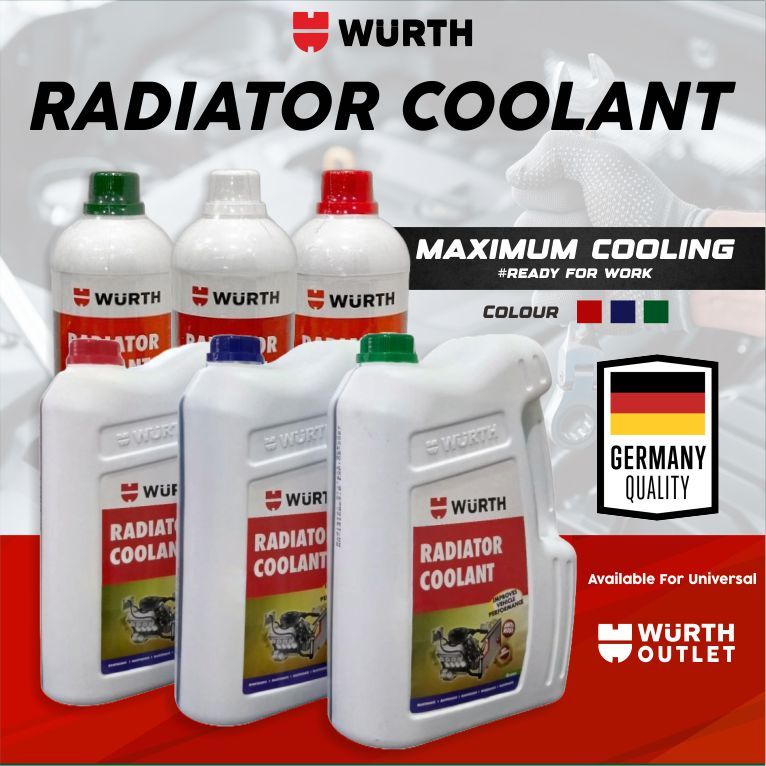 WURTH Coolant Air Radiator Cairan Pendingin Mesin Mobil & Motor Kualitas Jerman 5 & 1 Liter