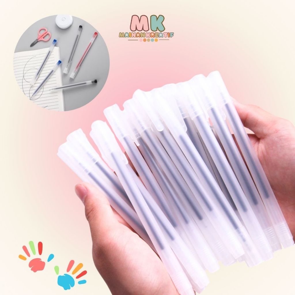 

MK618 MK Pulpel Gel 0.5mm Bolpoin Pena Pulpen Tinta Gel Cair Pena Transparant Pen Gel / Kapasitas Tinta 800 Meter Penulisan Halus