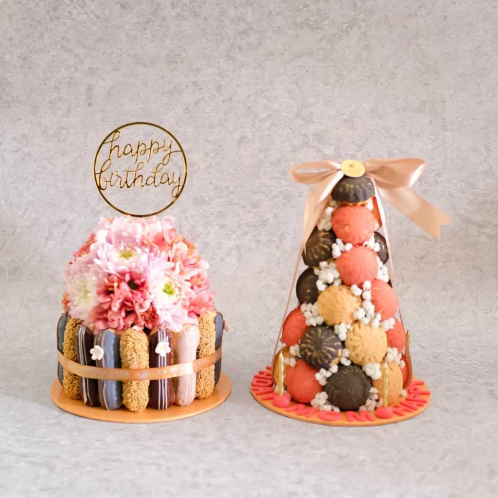 

Eclairs tower cake kue hampers gift set kado birthday