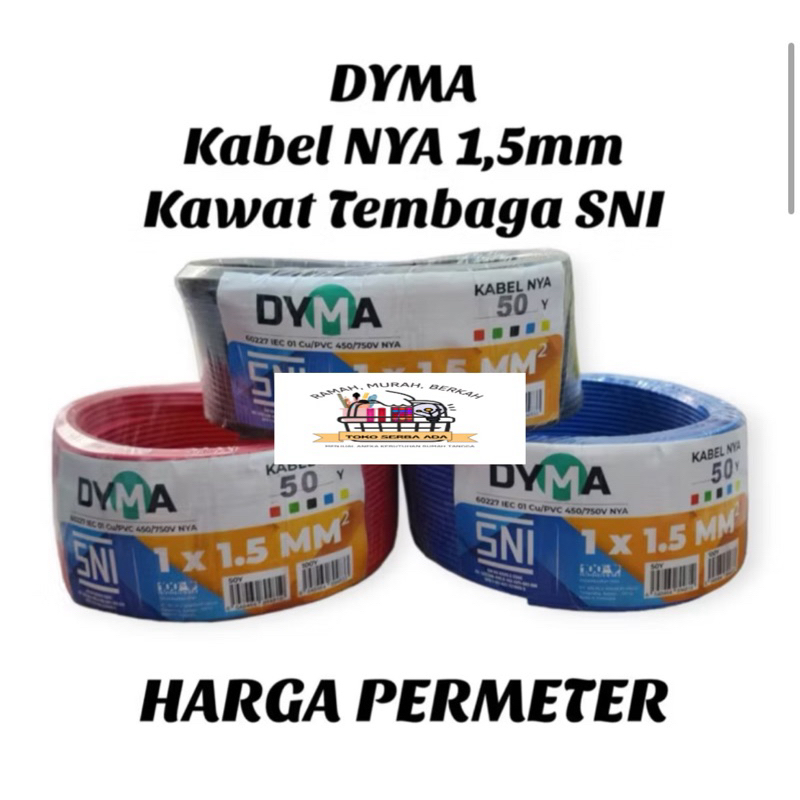 Kabel Listrik NYA 1,5MM Kawat Tembaga SNI Harga Permeter / Kabel NYA 1,5 / Kabel Tunggal Nya 1,5MM