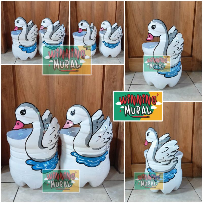 Pot Galon Le mineral/ Pot Bunga / Prakarya Pot botol bekas / pot botol plastik / Pot Hias Lucu , Tem