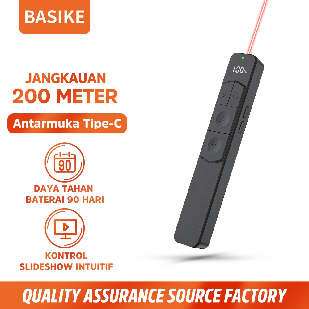 (HOT)BASIKE Pointer Presentasi Wireless LCD Kontrol Volume Serbaguna PPT Presenter Page Turning Pen