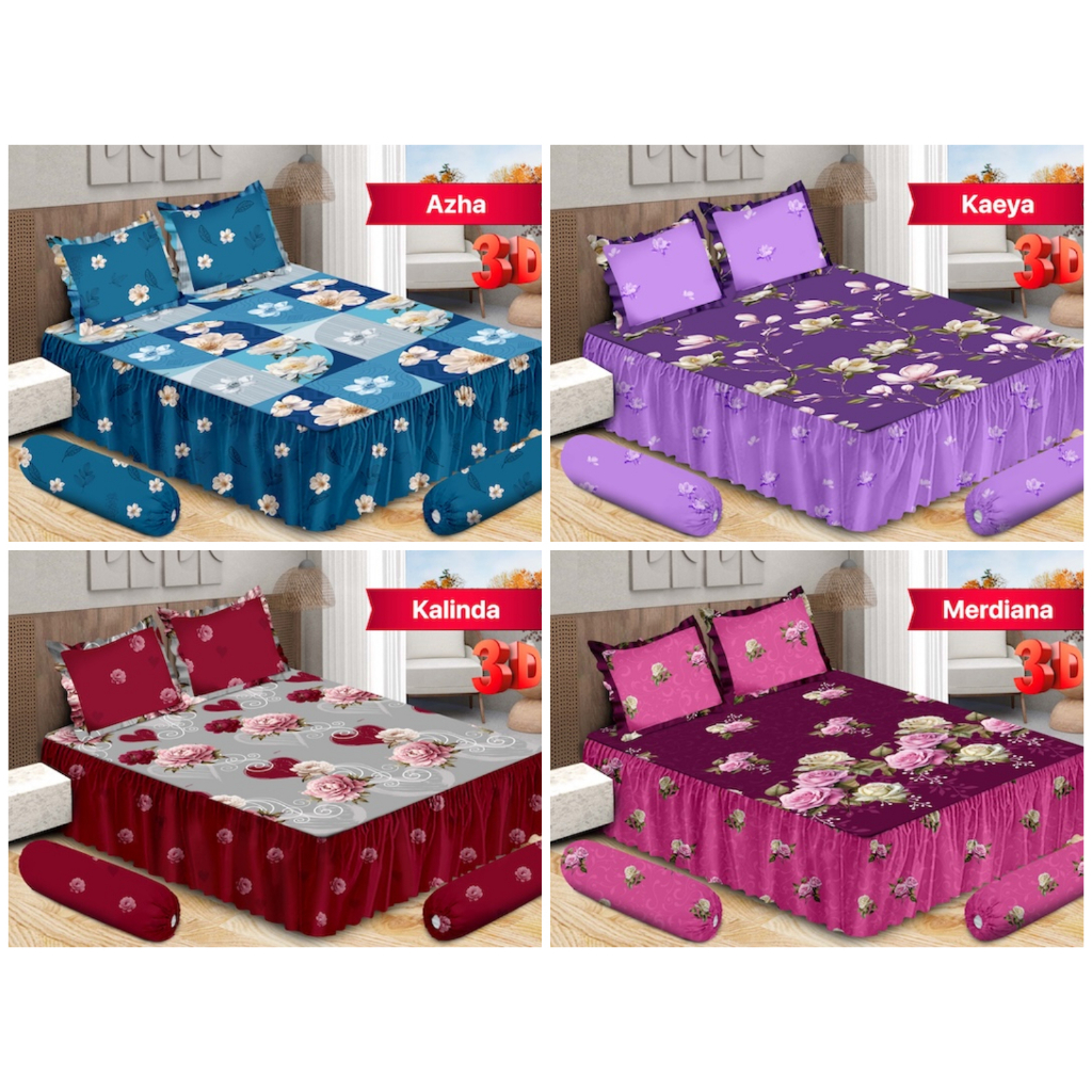 Sprei Bonita Rumbai / Rimple Size 180 x 200 ( 6 kaki ) Motif Bunga 1