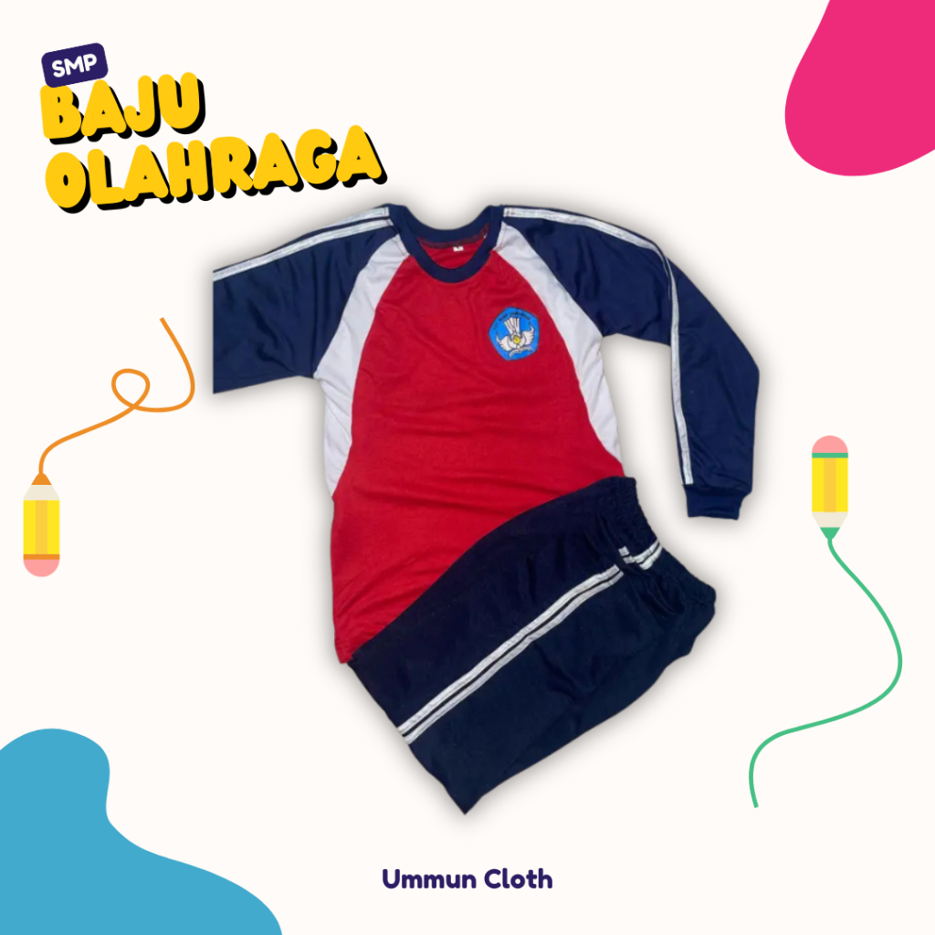 Baju Setelan Kaos Celana Olahraga Anak Sekolah SMP (CC/L)