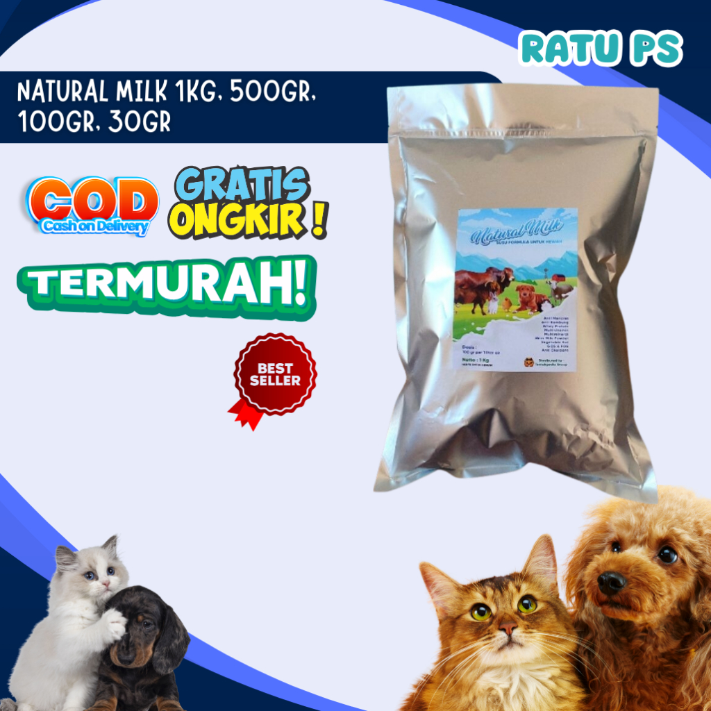 Natural Milk 100gr -  Susu Formula Untuk Hewan - Susu Pengganti Kambing - Susu Pengganti Anak Hewan
