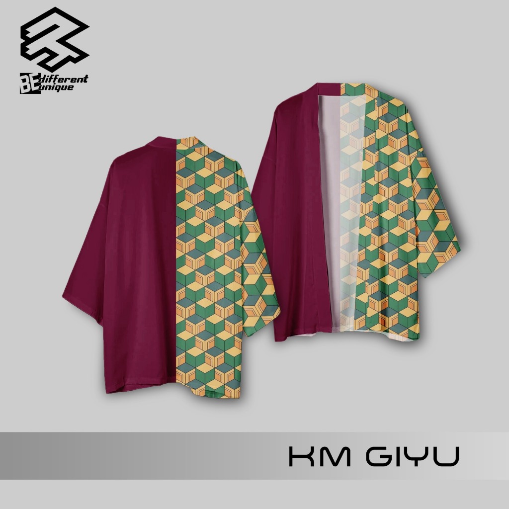 Haori Kimono Outer Outwear Casual  FullPrint Anime Kimetsu No Yaiba Tomioka Giyu