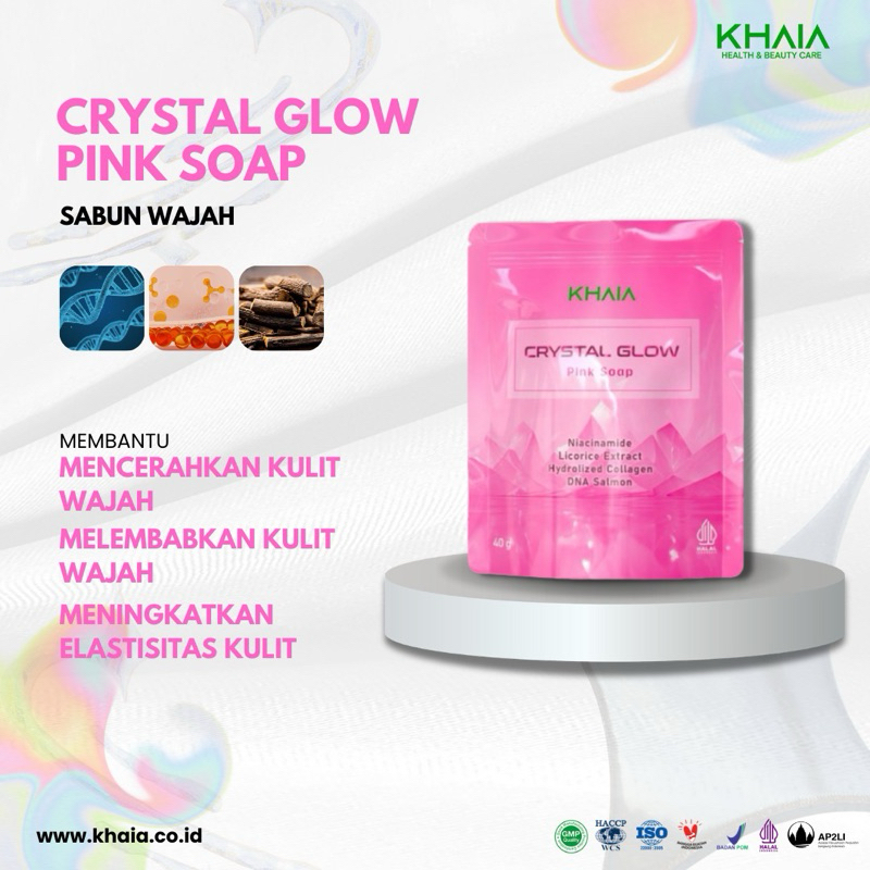 Sabun Khaia DNA Salmon Crystal Glow Pink | Skincare Soap Mencerahkan Wajah