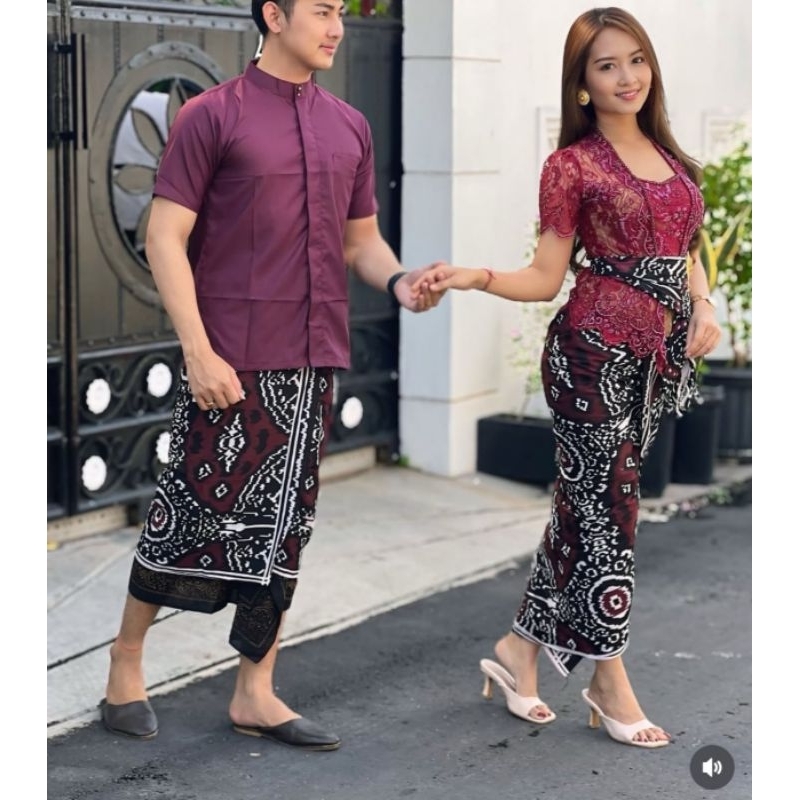 SET COUPLE KAMEN SAPUT BATIK KLASIK LOBENG | SAPUT BATIK PREMIUM LOBENG | PAKAIAN ADAT BALI