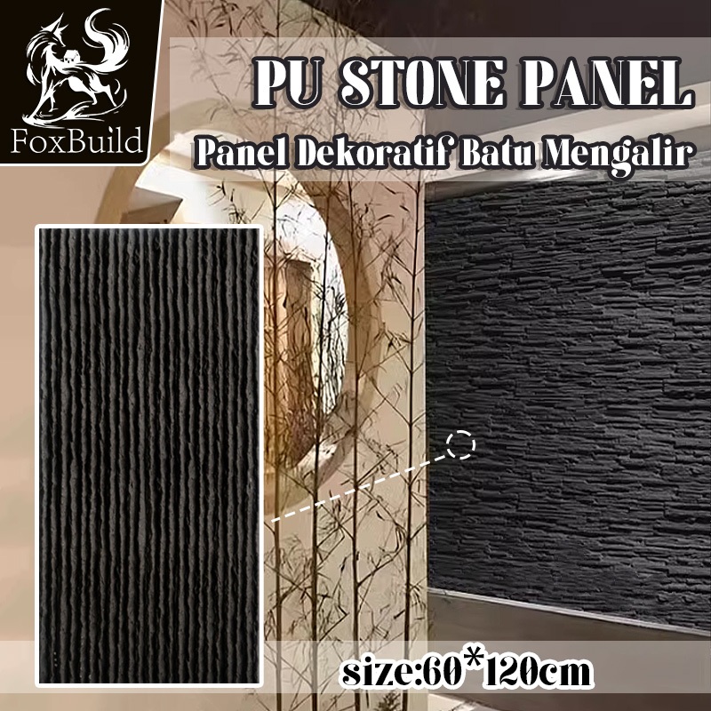 Panel Dekorasi PVC Motif Batu Alam Aliran Air - Anti Slip, Tahan Air & Anti Rayap untuk Dinding, Lan