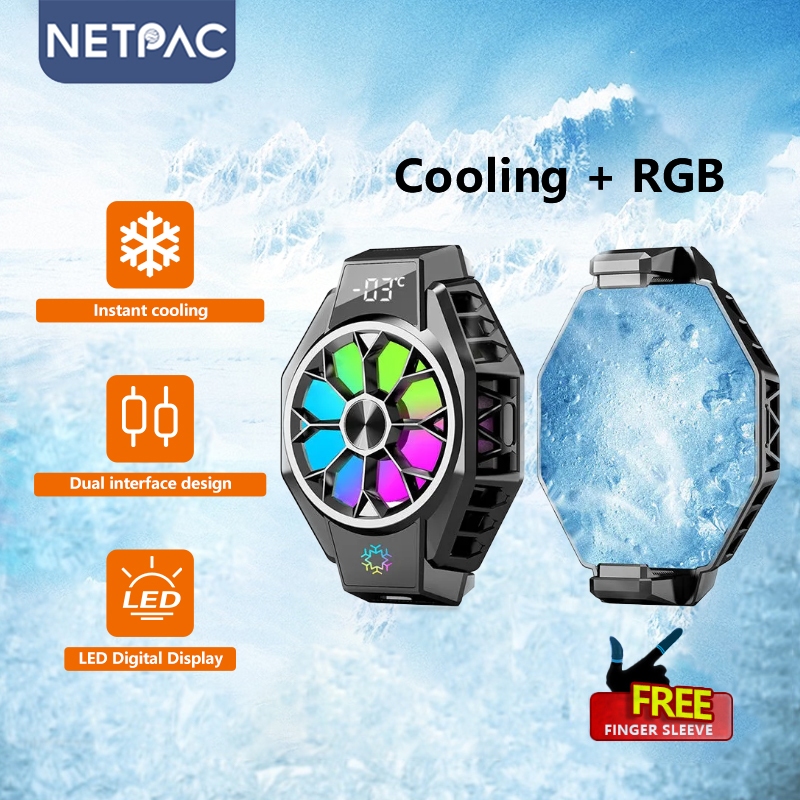 NETPAC Funcooler X9 Fan Cooler Hp Pengatur Suhu Radiator Kipas Gaming Digital LED Cooler