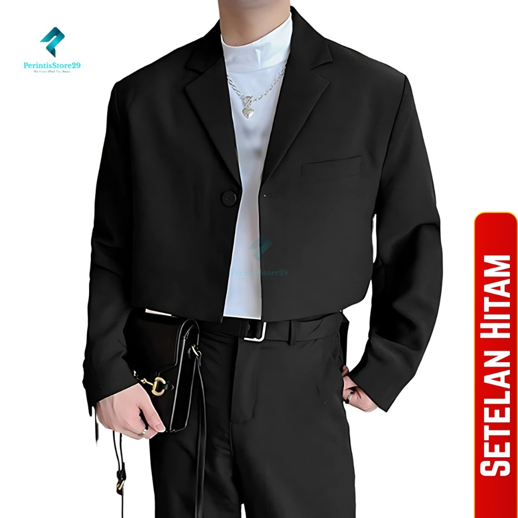 CUCI GUDANG BLAZER CROPPED PRIA STYLE - JAS CROP TOP PRIA - BLAZER PRIA KOREA - JAS CROP PRIA