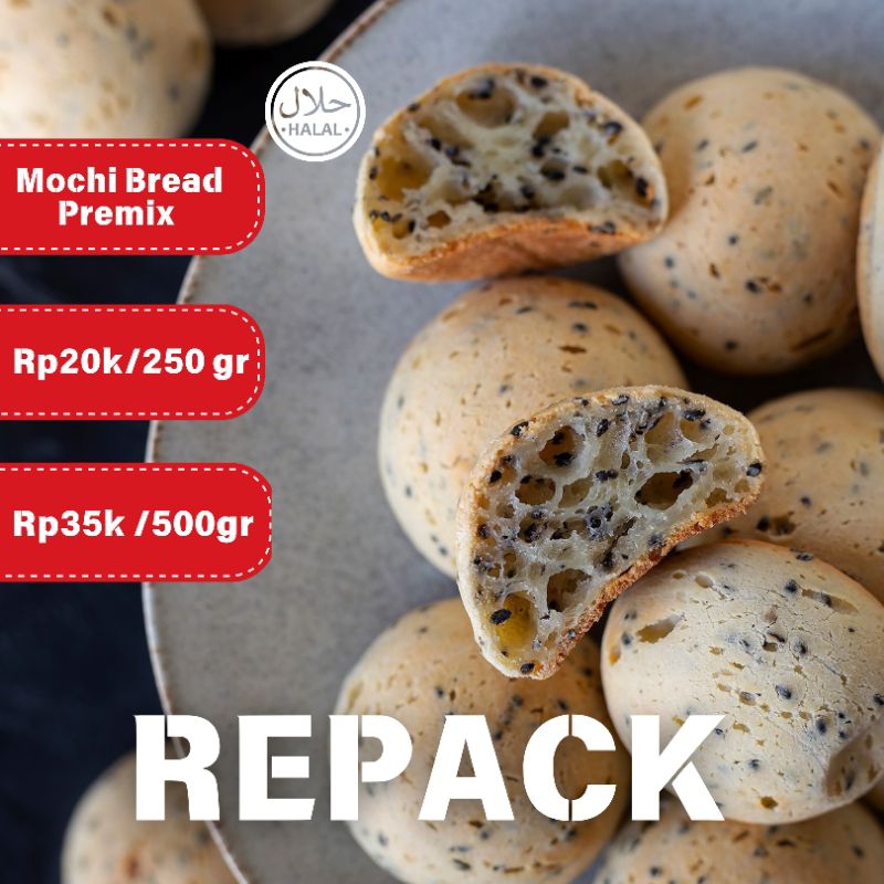 

mochi bread premix 250gr 500 gram premix roti mochi korea panggang viral pao de queijo brazil brazilian cheese bread