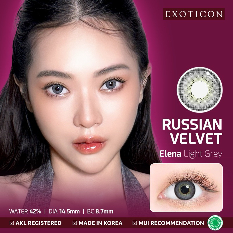 Exoticon - Russian Velvet - Softlens - Ukuran: Normal (Plano) & Minus -0.50 sd -6.00 - Soflen - Soft