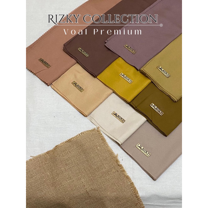 HIJAB SEGIEMPAT POLOS LASERCUT | HIJAB VOAL PREMIUM BY RIZKY COLLECTION (FREE POUCH)