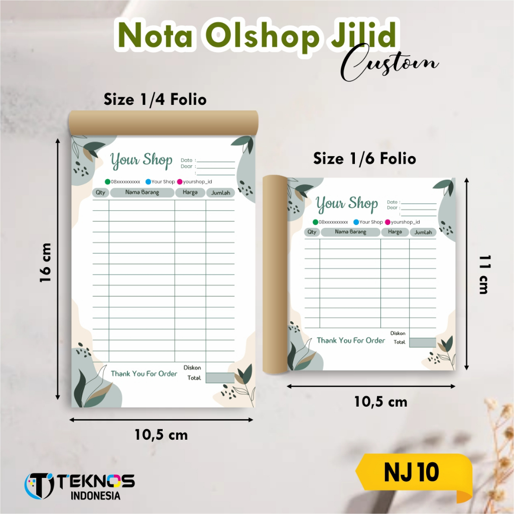 

NOTA OLSHOP CUSTOM 1 PLY – STRUK LAUNDRY / USAHA KECIL – CETAK FULL COLOR MURAH & CEPAT