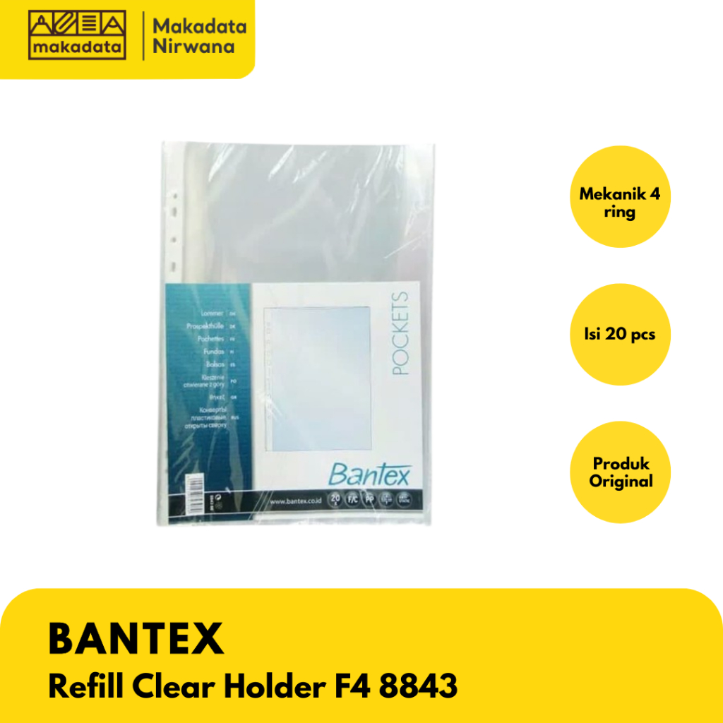 

BANTEX REFILL POCKET CLEAR HOLDER F4 8843 BENING (1 PACK)