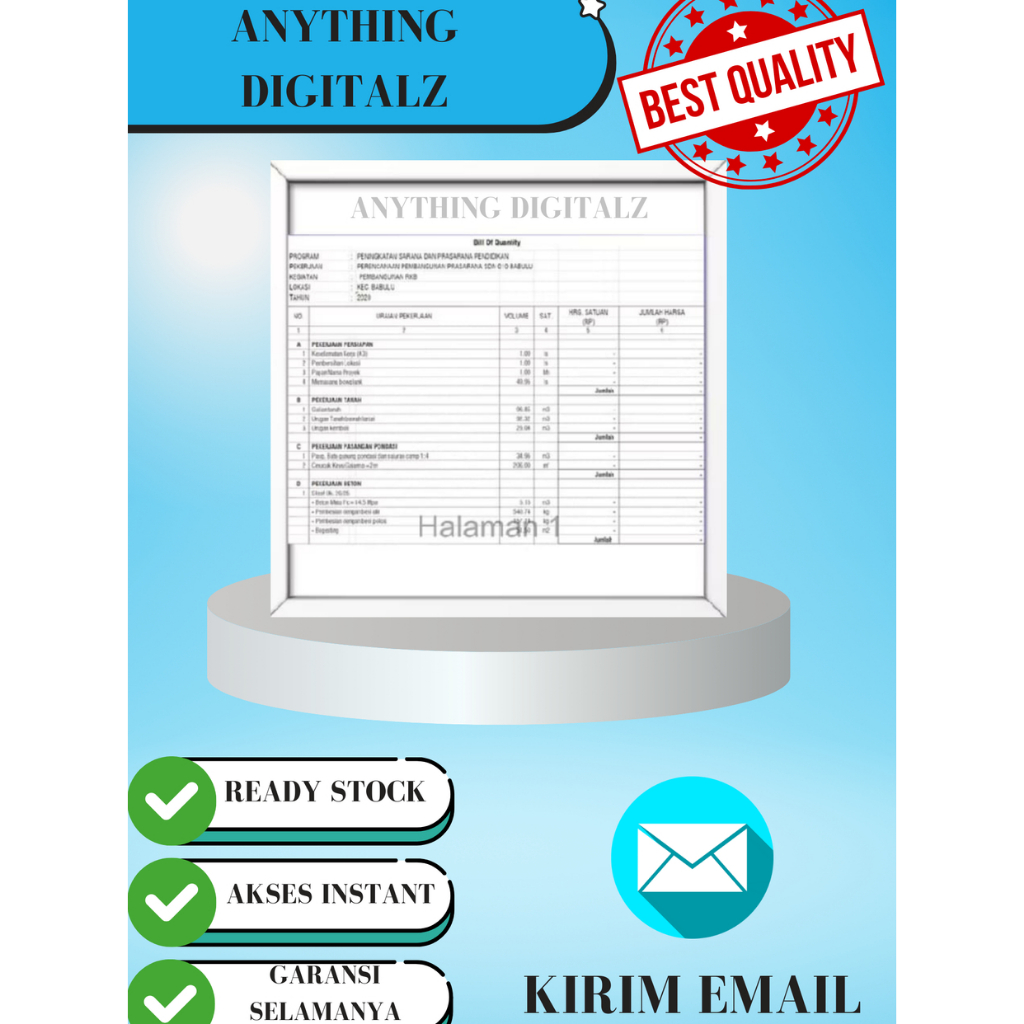 

200+ Perencanaan BOQ (Bill Of Quantity) Format excel untuk referensi belajar