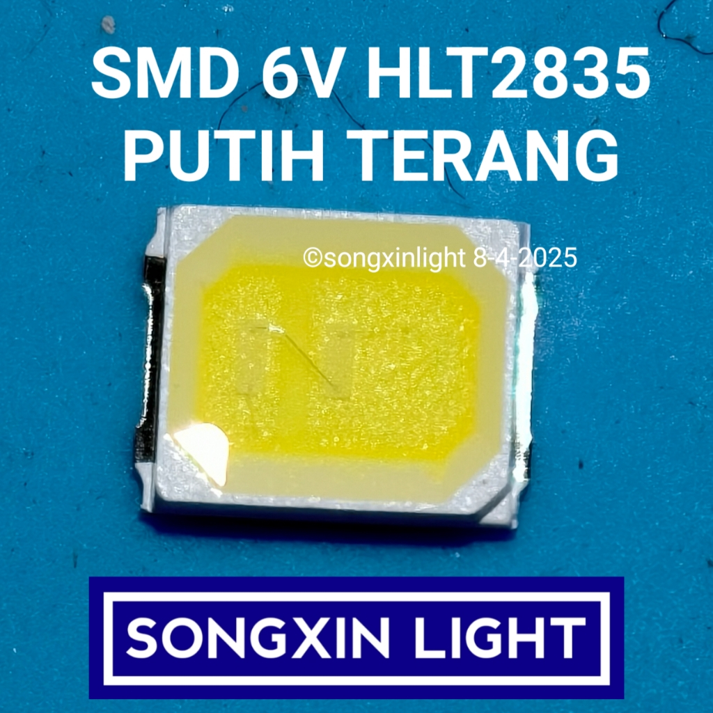 100 pcs led smd 2835 6v 1w 150ma putih rzx wr2835 6v untuk servis lampu philips dll WR