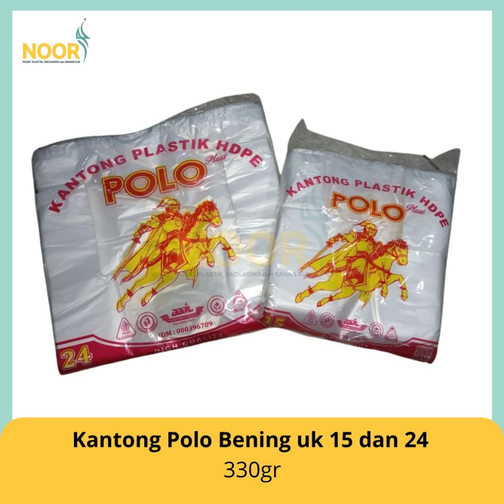 Kantong Plastik HDPE Bening Polo uk 15 dan 24