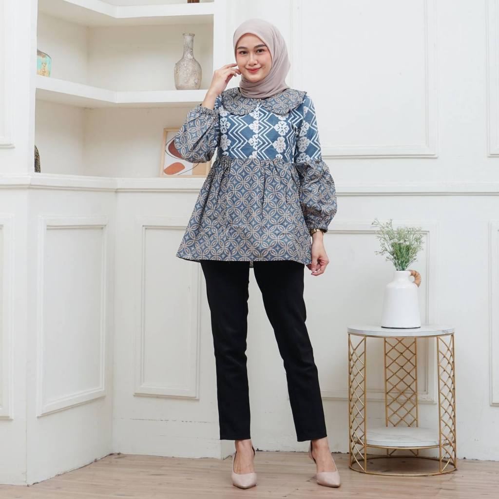 Batik Wanita Modern Atasan Batik Wanita Blus Amarilis