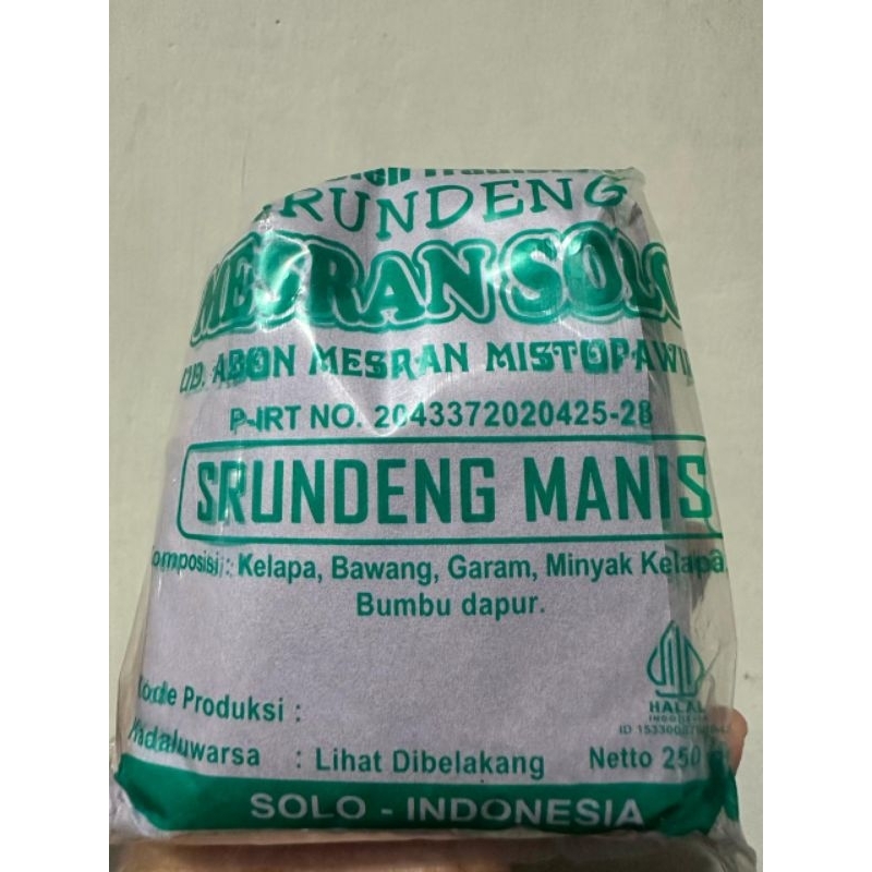 

serundeng manis mesran solo 250gram