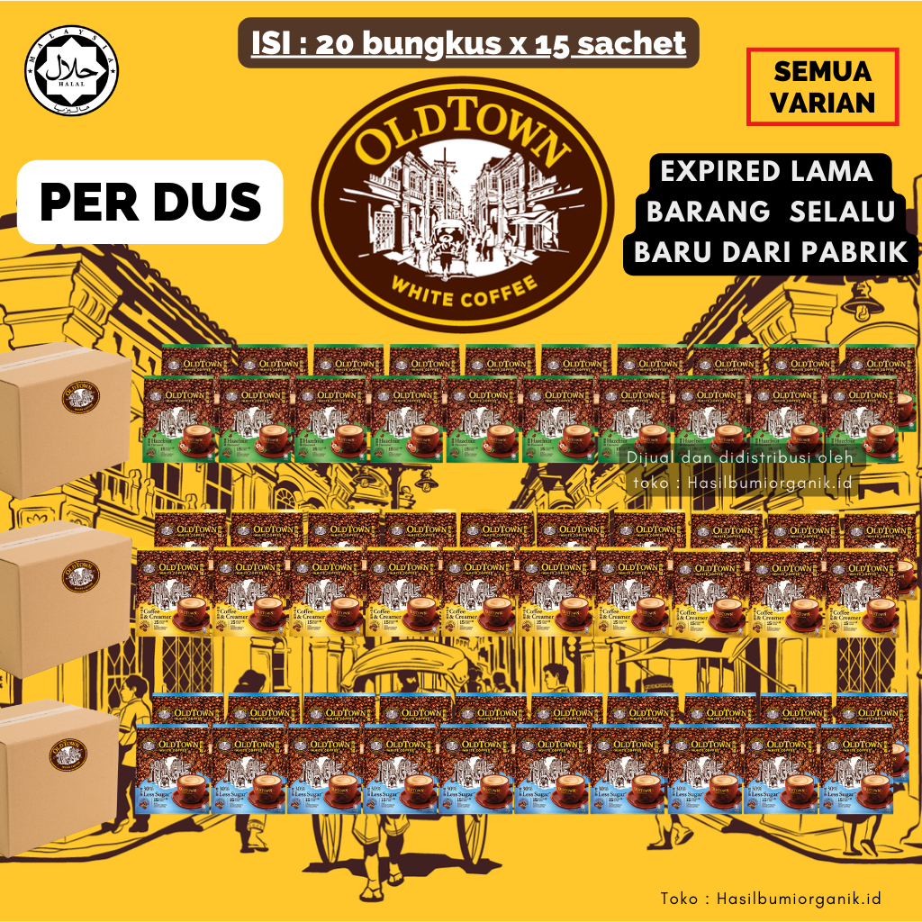 

GROSIR OLD TOWN WHITE COFFEE SEMUA VARIAN ( ISI 20 BUNGKUS x 15 SACHET x 35 Gram ) / OLDTOWN WHITECOFFEE PER DUS / OLD TOWN WHITE COFFEE LESS SUGAR / OLD TOWN WHITE COFFEE HAZELNUT / OLD TOWN WHITE COFFEE CLASIC