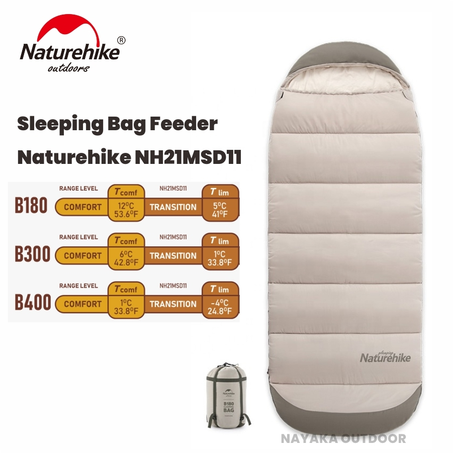 Sleeping Bag Feeder Naturehike B300 NH21MSD11 Kantong Tidur Camping Sleping Bag Gunung Sliping Bag S