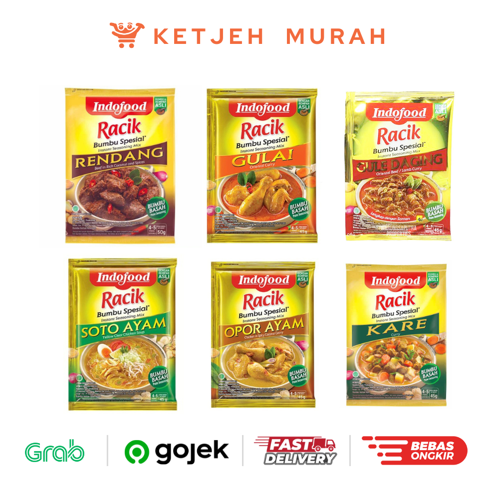 

Indofood Bumbu Racik Rendang / Gulai / Gule Daging / Opor Ayam / Soto Ayam / Kare