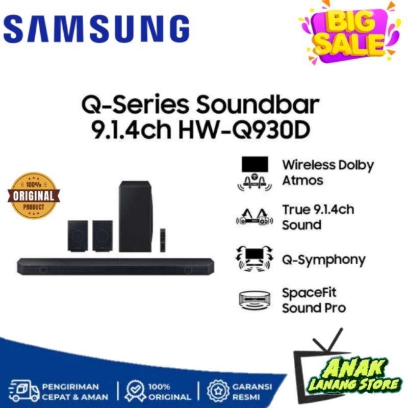 SAMSUNG HW-Q930D SOUNDBAR 9.1.4CH DOLBY ATMOS SAMSUNG SOUNDBAR HWQ930D GARANSI RESMI