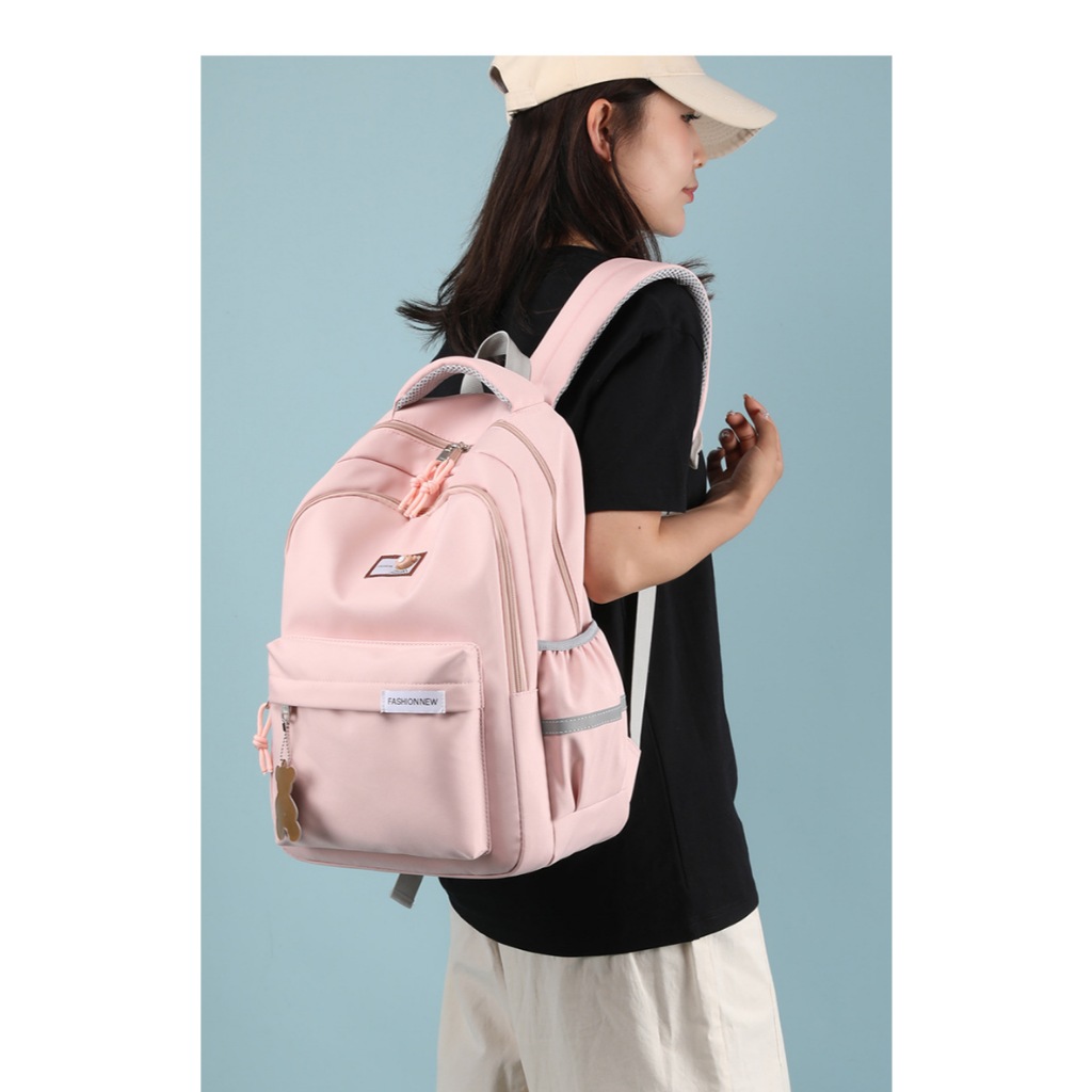 【mimi】Tas Ransel Wanita 15.6" Korea Cute – Backpack Remaja Cewek Sekolah Kuliah Kantor