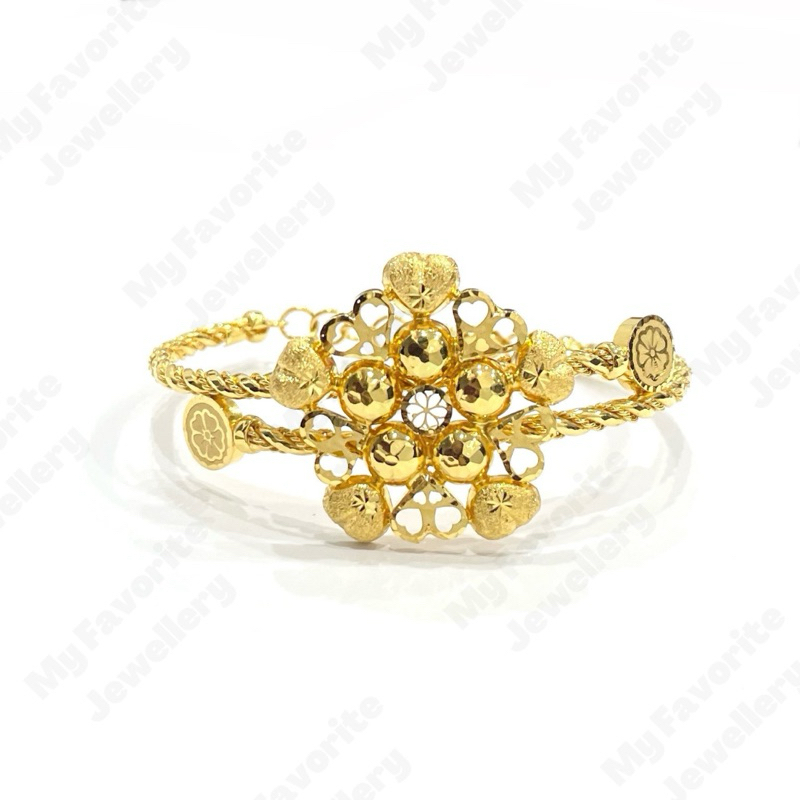 Gelang Emas Bangle Lilit Krawang Boba Love Termurah EMAS ASLI Kadar 700 16K