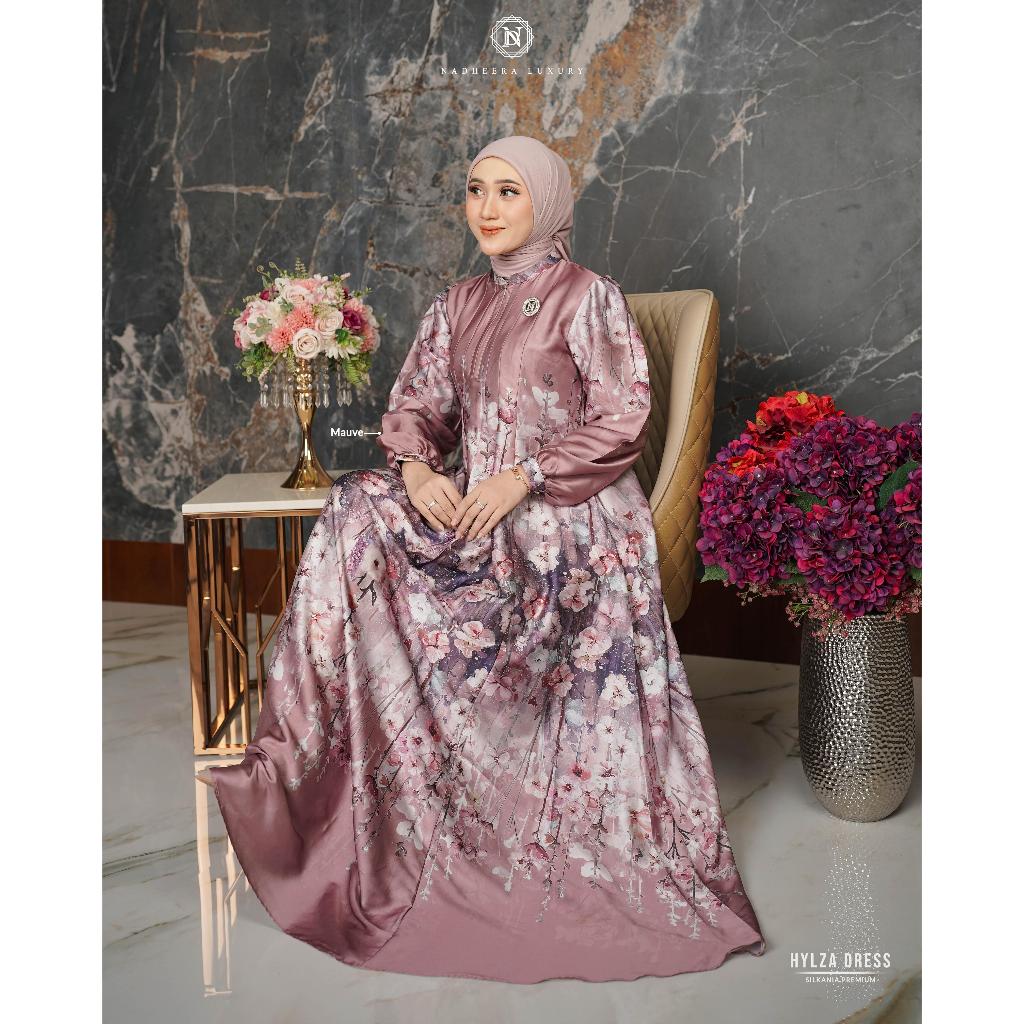HYLZA DRESS by Nadheera Luxury Ori Terbaru Gamis KONDANGAN Gamis SILK premiu Gamis PESTA GAMIS SULTA
