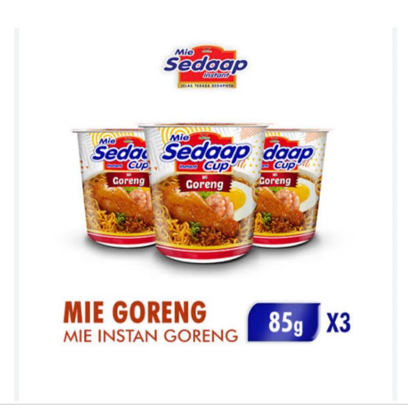 

MIE INSTAN SEDAAP CUP MIE GORENG (3 CUP 85 GRAM)