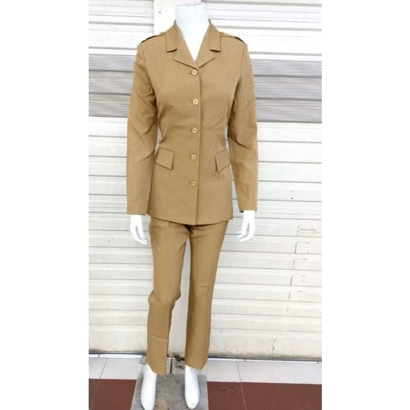 Baju PNS Pemda Khaki Wanita Seragam PNS Pemda Khaki Wanita