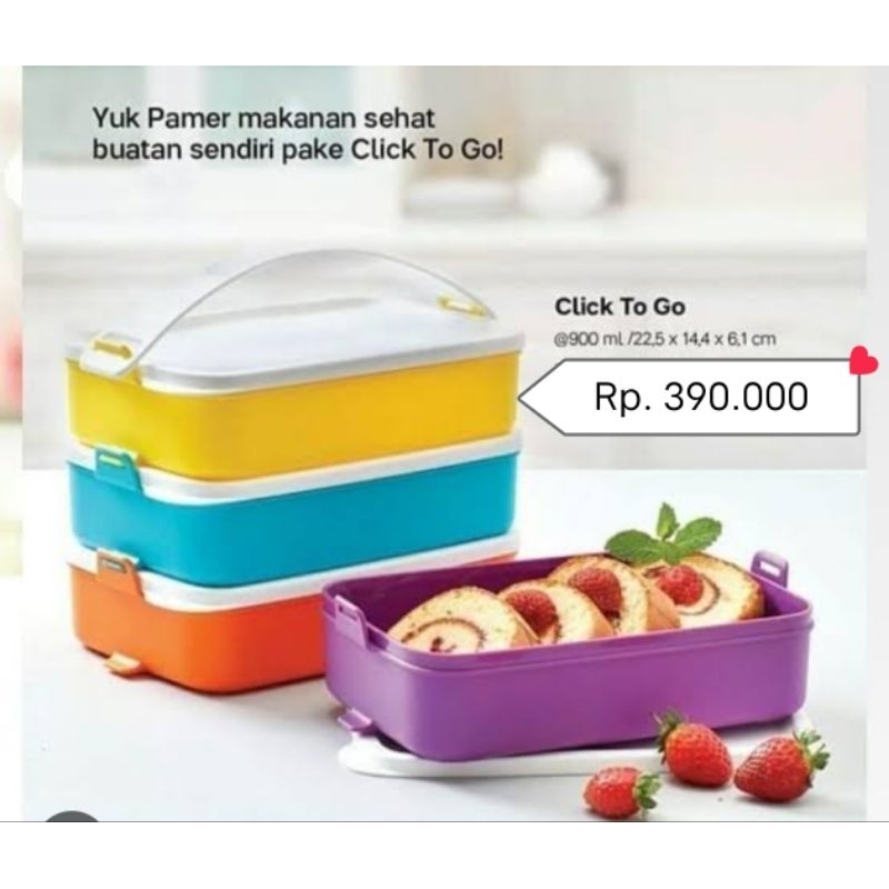 Click To Go Rectangular Tupperware (Rantang 4 susun)