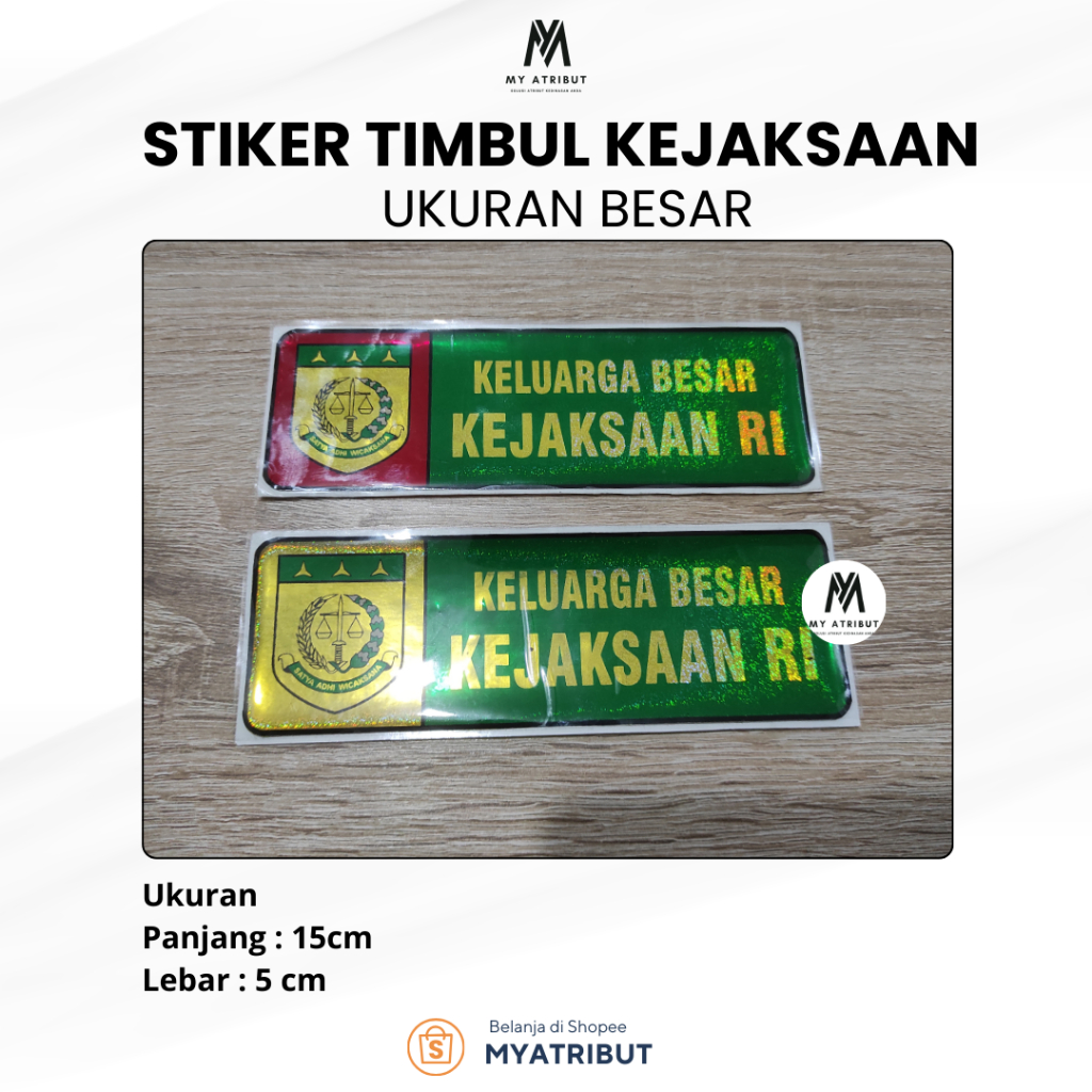 

Stiker Timbul KEJAKSAAN RI Persegi Panjang ukuran Besar
